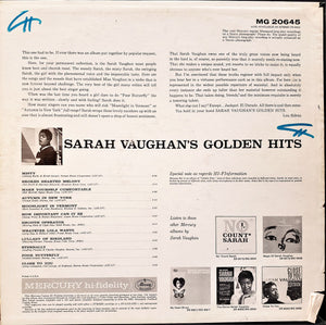 Sarah Vaughan : Sarah Vaughan's Golden Hits!!! (LP, Album, Comp, Mono)