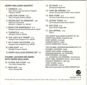 Gerry Mulligan Quartet / Chubby Jackson Big Band* : Gerry Mulligan Quartet / Chubby Jackson Big Band (CD, Comp, RM)