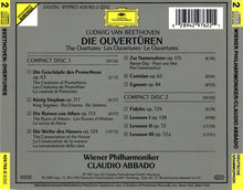 Laden Sie das Bild in den Galerie-Viewer, Ludwig van Beethoven, Wiener Philharmoniker, Claudio Abbado : Die Ouvertüren = The Overtures (2xCD, Comp)
