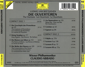 Ludwig van Beethoven, Wiener Philharmoniker, Claudio Abbado : Die Ouvertüren = The Overtures (2xCD, Comp)