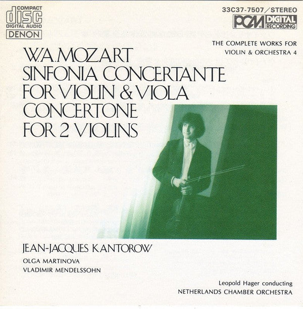 Charger l'image dans la galerie, W. A. Mozart* : Kantorow* / Hager* / Netherlands Chamber Orchestra : Sinfonia Concertante For Violin & Viola, Concertone For 2 Violins (CD, Album, Emp)