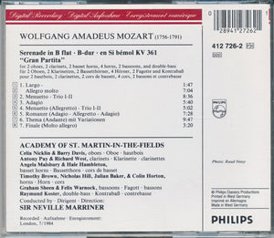 Mozart* : Academy Of St. Martin-in-the-Fields*, Sir Neville Marriner : Serenade KV 361 »Gran Partita« (CD, Album)