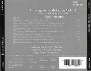 Johann Strauss* : Unvergessene Melodien Vol. III (CD, Comp)