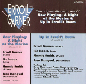 Erroll Garner : Now Playing: A Night At The Movies & Up In Erroll's Room (CD, Comp, RM)