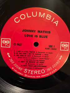 Johnny Mathis : Love Is Blue (LP, Album, Pit)