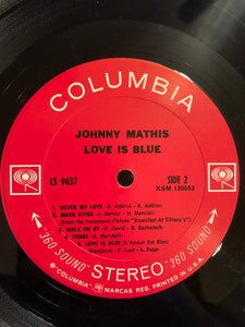 Johnny Mathis : Love Is Blue (LP, Album, Pit)