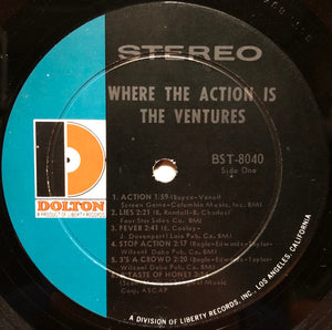 The Ventures : Where The Action Is (LP, Album, RP, Ind)