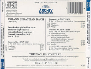 J. S. Bach* – The English Concert, Trevor Pinnock : Brandenburgische Konzerte 4•5•6 = Brandenburg Concertos = Concertos Brandebourgeois (CD, Album, RE)