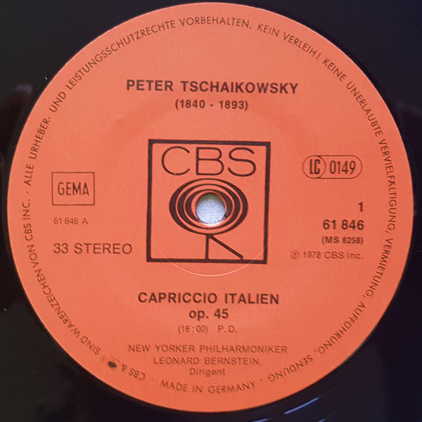 Buy Peter Tschaikowsky*, Leonard Bernstein, New Yorker Philharmoniker ...
