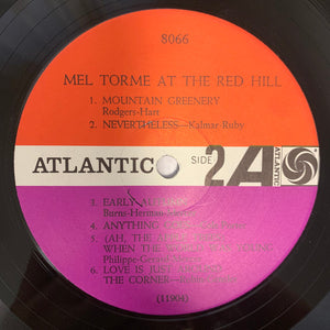 Mel Torme* : At The Red Hill (LP, Album, Mono, RP)