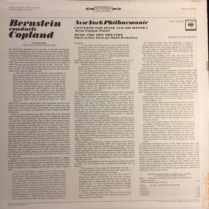 Bernstein* conducts Copland*, New York Philharmonic : Piano Concerto / Music For The Theatre (LP, RE)