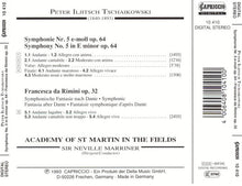 Charger l&#39;image dans la galerie, Pyotr Ilyich Tchaikovsky, The Academy Of St. Martin-in-the-Fields , conducted by  Sir Neville Marriner : Symphony No. 5  Op.64 - Francesca Da Rimini  Op. 32 (CD)
