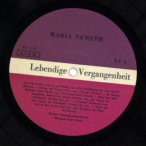 Maria Nemeth* : Lebendige Vergangenheit (LP, Comp, Mono)