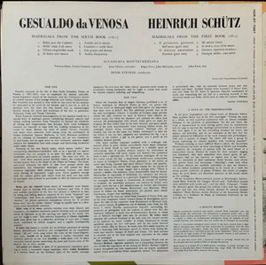 Gesualdo Da Venosa* - Accademia Monteverdiana : Madrigals from the Sixth Book - Schutz: Madrigals from the First Book (LP, Album)