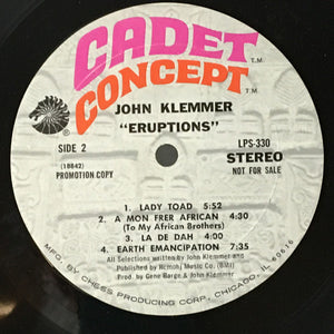 John Klemmer : Eruptions (LP, Album, Promo)