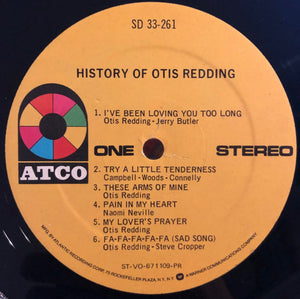 Otis Redding : History Of Otis Redding (LP, Comp, RE, Pre)