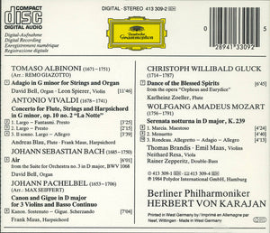 Albinoni* · Pachelbel* / Bach* · Vivaldi* · Mozart* / Gluck* / Berliner Philharmoniker · Herbert von Karajan : Albinoni: Adagio · Pachelbel: Canon / Bach: Air · Vivaldi: La Notte · Mozart: Serenata Notturna / Gluck: Reigen Seliger Geister = Dance Of The Blessed Spirits (CD, Album, Pol)