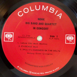 Monk* : Big Band And Quartet In Concert (LP, Album, Mono, Ter)