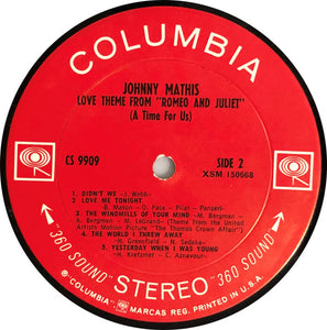 Johnny Mathis : Love Theme From "Romeo And Juliet" (A Time For Us) (LP, Album)