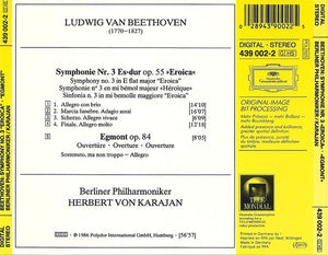 Ludwig van Beethoven, Berliner Philharmoniker, Herbert von Karajan : Symphonie No. 3 »Eroica« • »Egmont«-Ouvertüre (CD, Album, RE, RM, PMD)