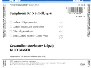 Tschaikowsky*, Kurt Masur, Gewandhausorchester Leipzig : Symphonie Nr. 5 E-moll, Op. 64 (CD, Album)