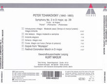 Laden Sie das Bild in den Galerie-Viewer, Tchaikovsky* : Gewandhausorchester Leipzig, Kurt Masur : Symphony No.3 &quot;Polish&quot; (CD, Album)
