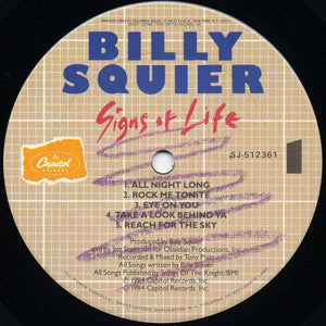 Billy Squier : Signs Of Life (LP, Album, Club)
