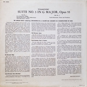 Tchaikovsky*, L'Orchestre De La Société Des Concerts Du Conservatoire*, Boult* : Suite No. 3 In G Major Opus. 55 (LP, Album, RE)