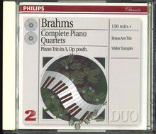 Charger l&#39;image dans la galerie, Brahms* - Beaux Arts Trio, Walter Trampler : Complete Piano Quartets, Piano Trio In A, Op. Posth. (2xCD, RE, RM)
