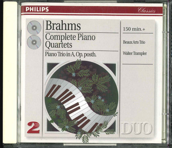 Brahms* - Beaux Arts Trio, Walter Trampler : Complete Piano Quartets, Piano Trio In A, Op. Posth. (2xCD, RE, RM)