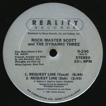 Charger l&#39;image dans la galerie, Rock Master Scott And The Dynamic Three : Request Line / The Roof Is On Fire (12&quot;)
