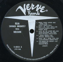 Laden Sie das Bild in den Galerie-Viewer, Fitzgerald* - Riddle* : Ella Swings Brightly With Nelson (LP, Album, Mono, MGM)
