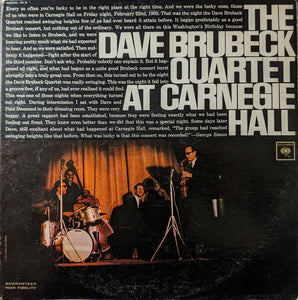 The Dave Brubeck Quartet : At Carnegie Hall (2xLP, Album, Mono, Gat)