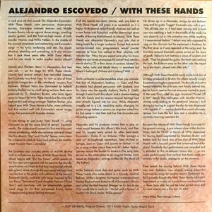 Alejandro Escovedo : With These Hands (2xLP, Ltd, Num)