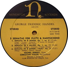 Charger l&#39;image dans la galerie, George Frideric Handel* : Concerto In B Flat Major For Harp And Orchestra Op. 4 No. 6 / Ballet Suite &quot;Terpsichore&quot; / Three Sonatas For Flute And Harpsichord (LP, Bla)
