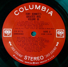Load image into Gallery viewer, Tony Bennett : Tony's Greatest Hits Volume III (LP, Comp, San)
