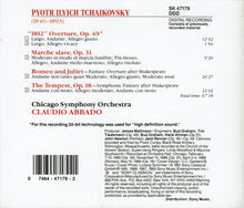 Charger l&#39;image dans la galerie, Tchaikovsky* - Chicago Symphony Orchestra, Claudio Abbado : 1812 Overture / Marche Slave / Romeo And Juliet / The Tempest (CD, Album)
