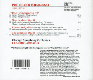 Tchaikovsky* - Chicago Symphony Orchestra, Claudio Abbado : 1812 Overture / Marche Slave / Romeo And Juliet / The Tempest (CD, Album)