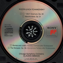 Charger l&#39;image dans la galerie, Tchaikovsky* - Chicago Symphony Orchestra, Claudio Abbado : 1812 Overture / Marche Slave / Romeo And Juliet / The Tempest (CD, Album)
