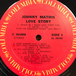 Johnny Mathis : Love Story (LP, Album, Ter)