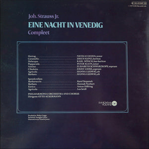 Joh. Strauss Jr.* - Schwarzkopf*, Gedda*, Kunz*, Loose*, Philharmonia Chorus And Orchestra*, Ackermann* : Eine Nacht In Venedig (Compleet) (2xLP)