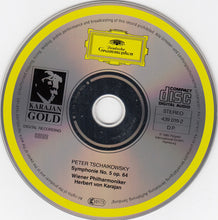 Laden Sie das Bild in den Galerie-Viewer, Tschaikowsky* - Wiener Philharmoniker · Herbert von Karajan : Symphonie No.5 (CD, Album, RE, RM, Gol)
