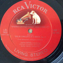 Load image into Gallery viewer, Heifetz*, Sibelius*, Chicago Symphony*, Walter Hendl : Violin Concerto  (LP, Ind)
