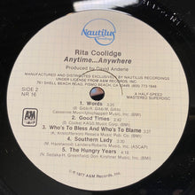 Laden Sie das Bild in den Galerie-Viewer, Rita Coolidge : Anytime... Anywhere (LP, Album, RE, RM, KM )
