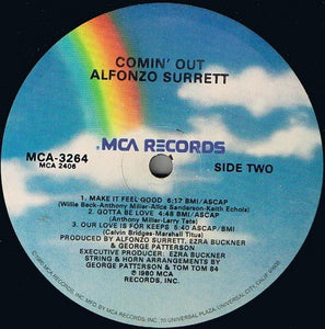 Alfonzo Surrett* : Comin' Out (LP, Album, Glo)