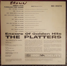 Laden Sie das Bild in den Galerie-Viewer, The Platters : Encore Of Golden Hits (LP, Comp, Mono)
