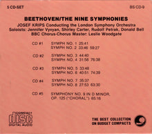 Load image into Gallery viewer, Beethoven* - Josef Krips Conducting The London Symphony Orchestra : The Nine Symphonies (Box, Comp + 5xCD)
