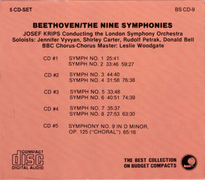 Beethoven* - Josef Krips Conducting The London Symphony Orchestra : The Nine Symphonies (Box, Comp + 5xCD)