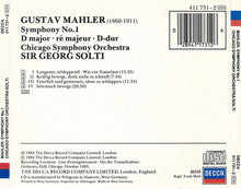 Load image into Gallery viewer, Mahler* - Chicago Symphony Orchestra, Sir Georg Solti* : Symphony No. 1 (CD, Album)
