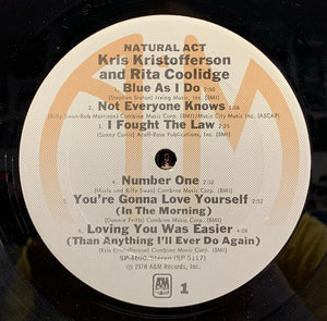 Kris Kristofferson & Rita Coolidge : Natural Act (LP, Album, Ter)